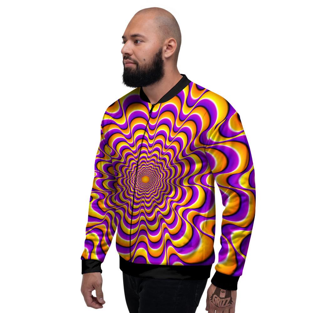 Illusion Optical Wave Psychedelic Men's Bomber Jacket-grizzshop