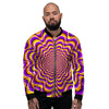 Illusion Optical Wave Psychedelic Men's Bomber Jacket-grizzshop