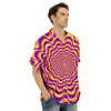 Illusion Optical Wave Psychedelic Men's Hawaiian Shirt-grizzshop