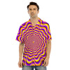 Illusion Optical Wave Psychedelic Men's Hawaiian Shirt-grizzshop