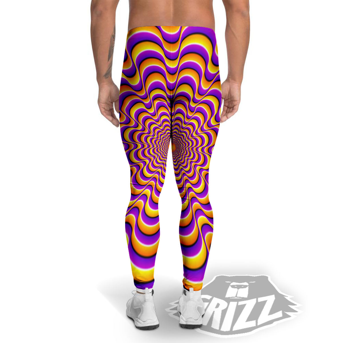Illusion Optical Wave Psychedelic Men's Leggings-grizzshop
