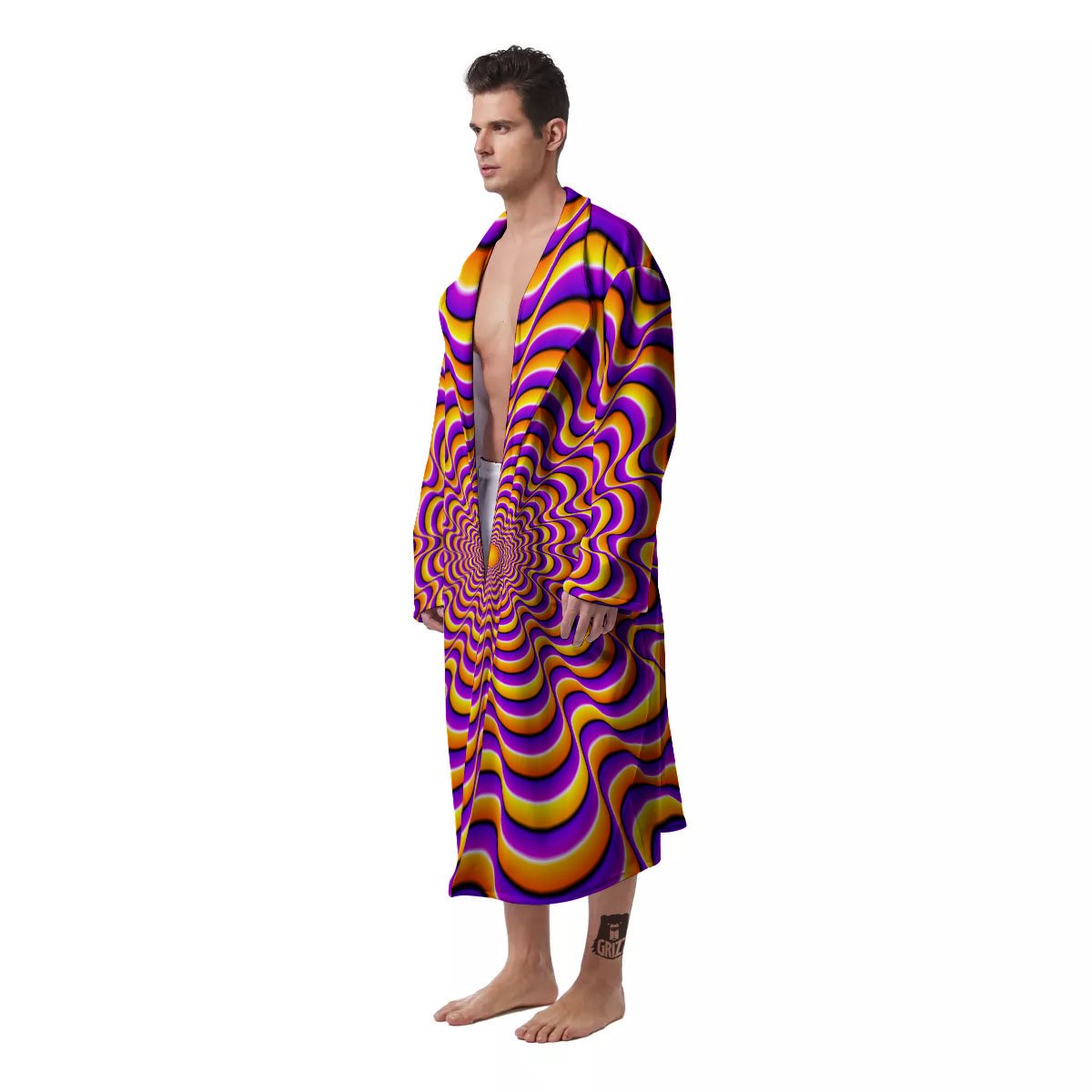 Illusion Optical Wave Psychedelic Men's Robe-grizzshop