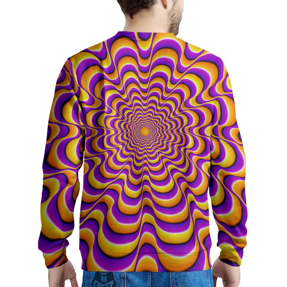 Illusion Optical Wave Psychedelic Men's Sweatshirt-grizzshop