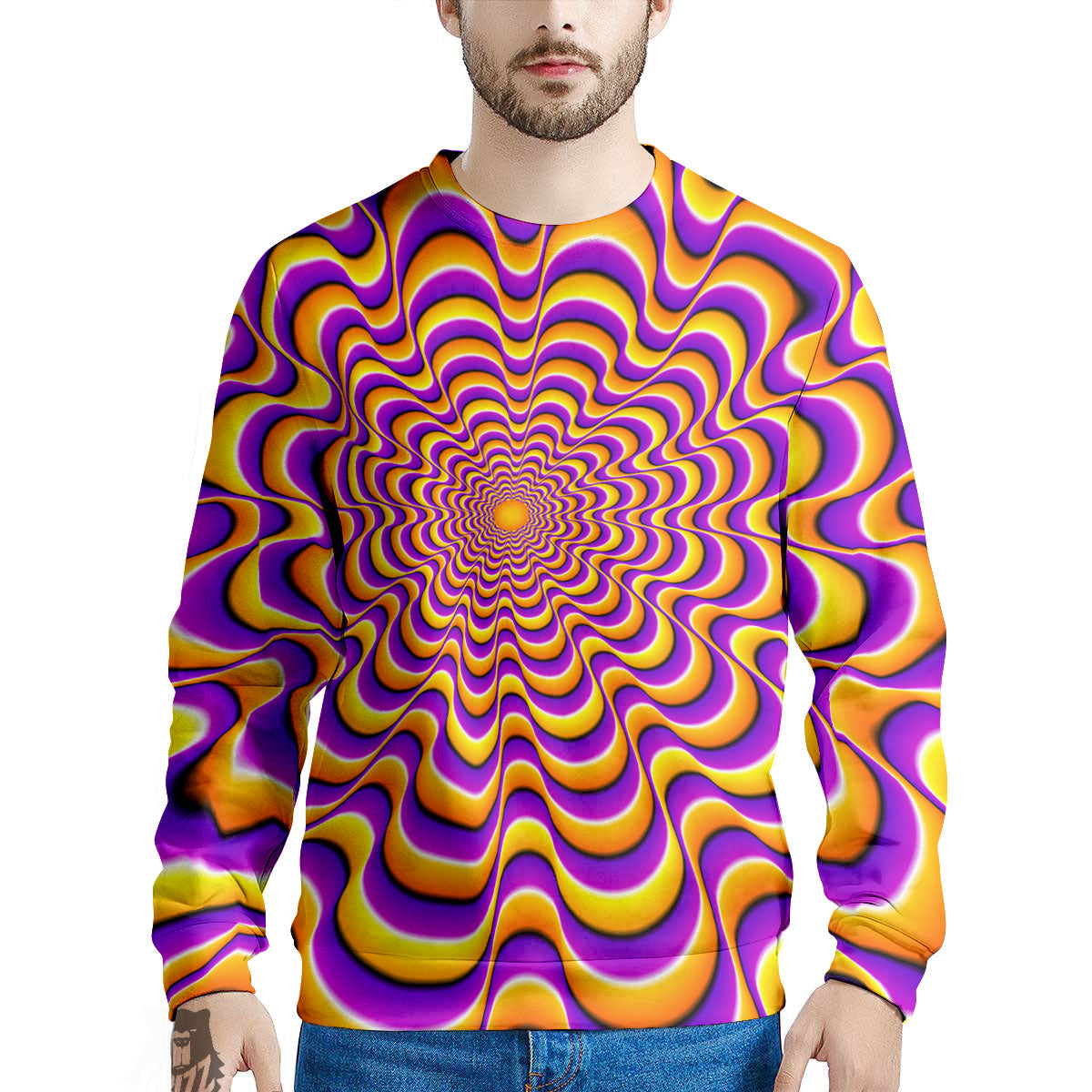 Illusion Optical Wave Psychedelic Men's Sweatshirt-grizzshop