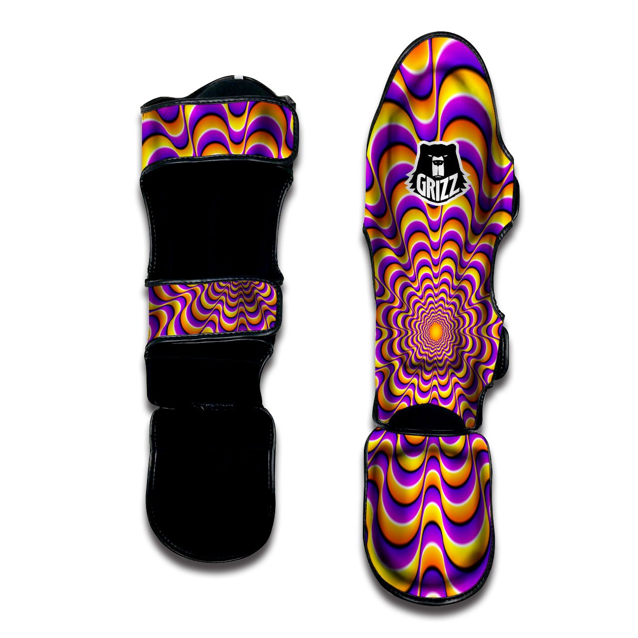 Illusion Optical Wave Psychedelic Muay Thai Shin Guards-grizzshop