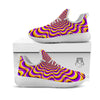 Illusion Optical Wave Psychedelic White Athletic Shoes-grizzshop