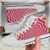 Illusion Optical Wave Psychedelic White High Top Shoes-grizzshop