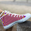 Illusion Optical Wave Psychedelic White High Top Shoes-grizzshop