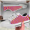 Illusion Optical Wave Psychedelic White Low Top Shoes-grizzshop