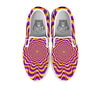 Illusion Optical Wave Psychedelic White Slip On Shoes-grizzshop