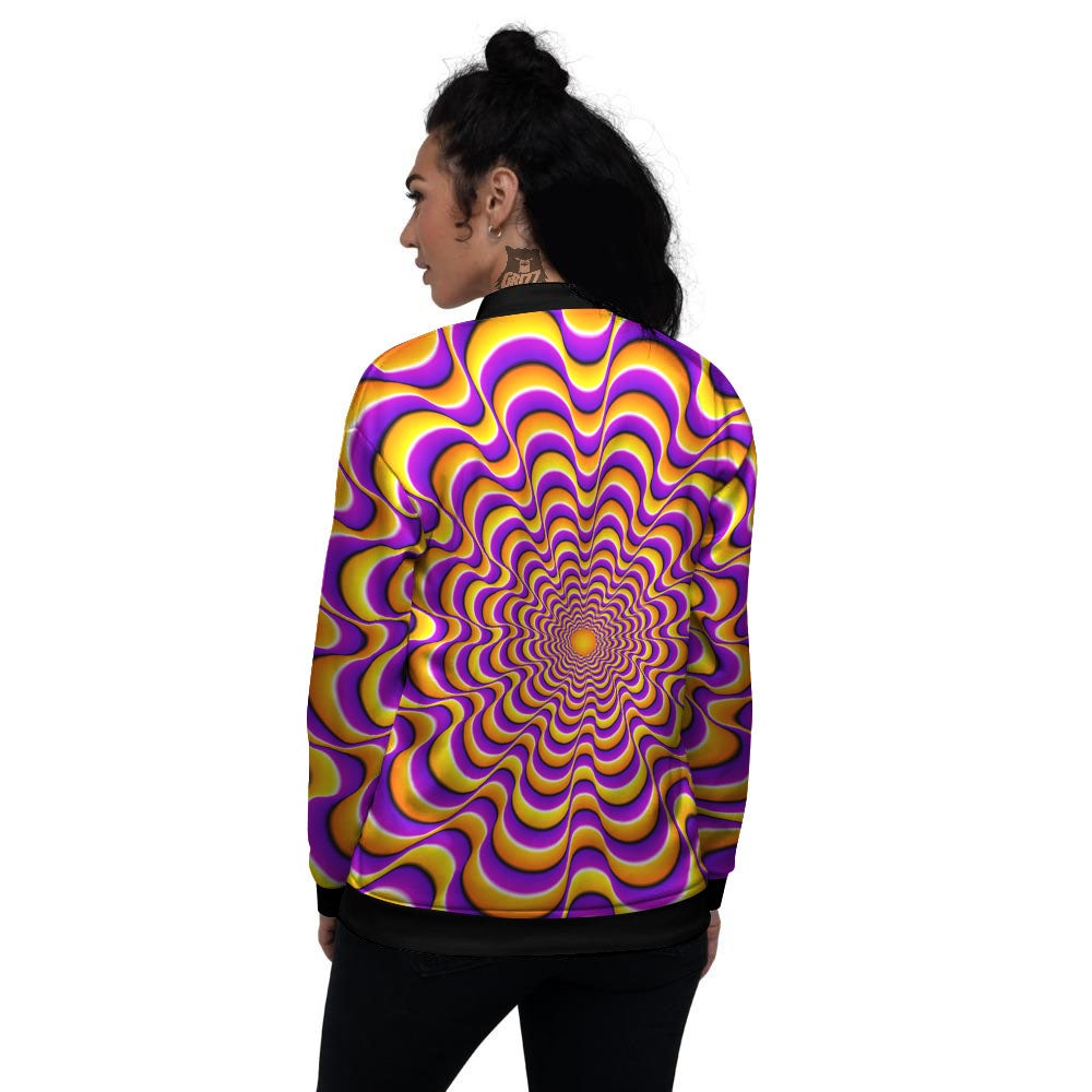 Illusion Optical Wave Psychedelic Women's Bomber Jacket-grizzshop