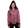 Illusion Optical Wave Psychedelic Women's Bomber Jacket-grizzshop