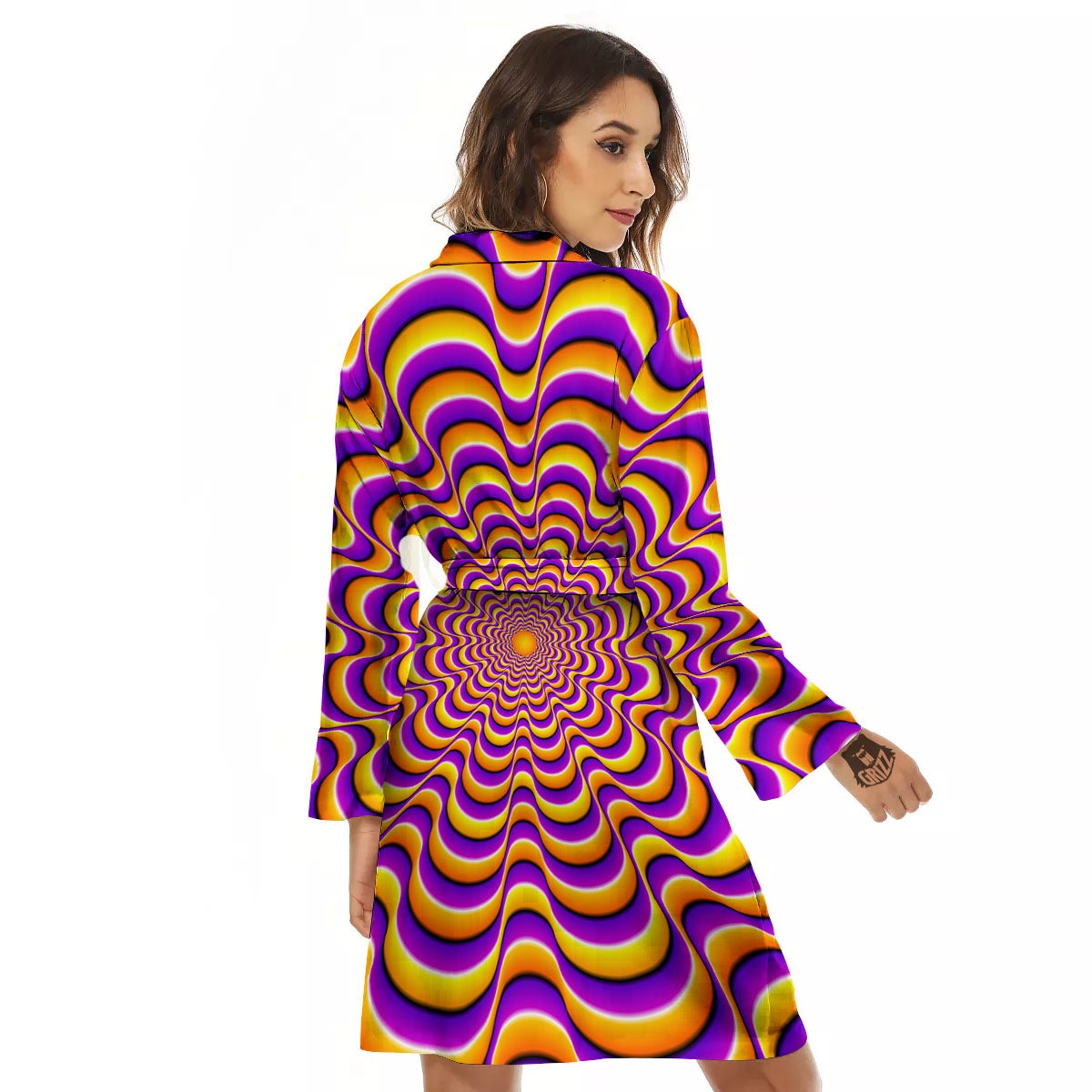 Illusion Optical Wave Psychedelic Women's Robe-grizzshop