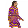 Illusion Optical Wave Psychedelic Women's Robe-grizzshop