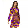 Illusion Optical Wave Psychedelic Women's Robe-grizzshop