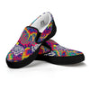 Illusion Psychedelic Print Pattern Black Slip On Shoes-grizzshop