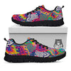 Illusion Psychedelic Print Pattern Black Sneaker-grizzshop