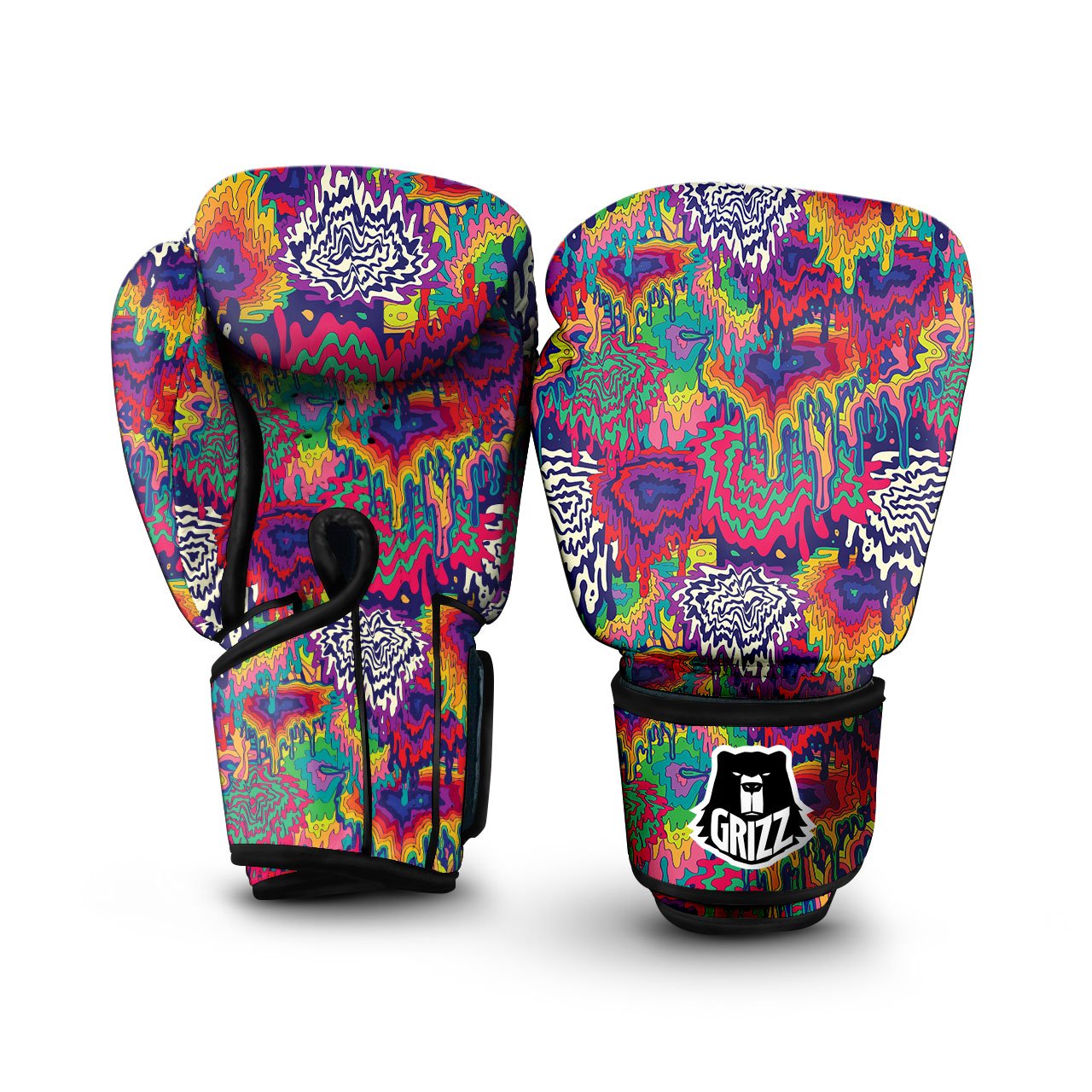 Illusion Psychedelic Print Pattern Boxing Gloves-grizzshop