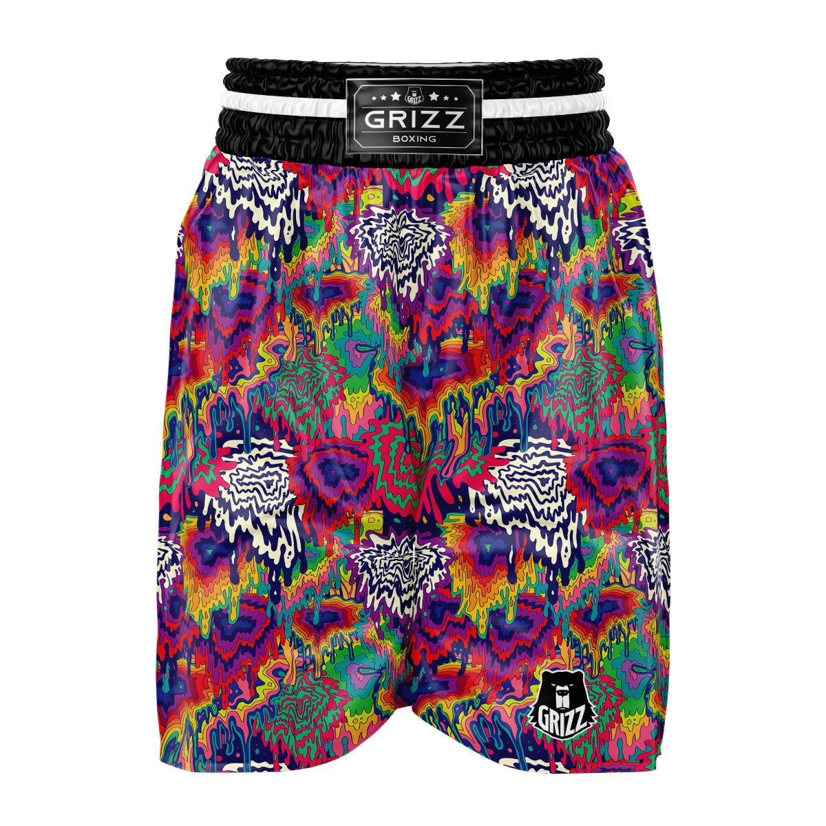 Illusion Psychedelic Print Pattern Boxing Shorts-grizzshop