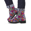 Illusion Psychedelic Print Pattern Leather Boots-grizzshop