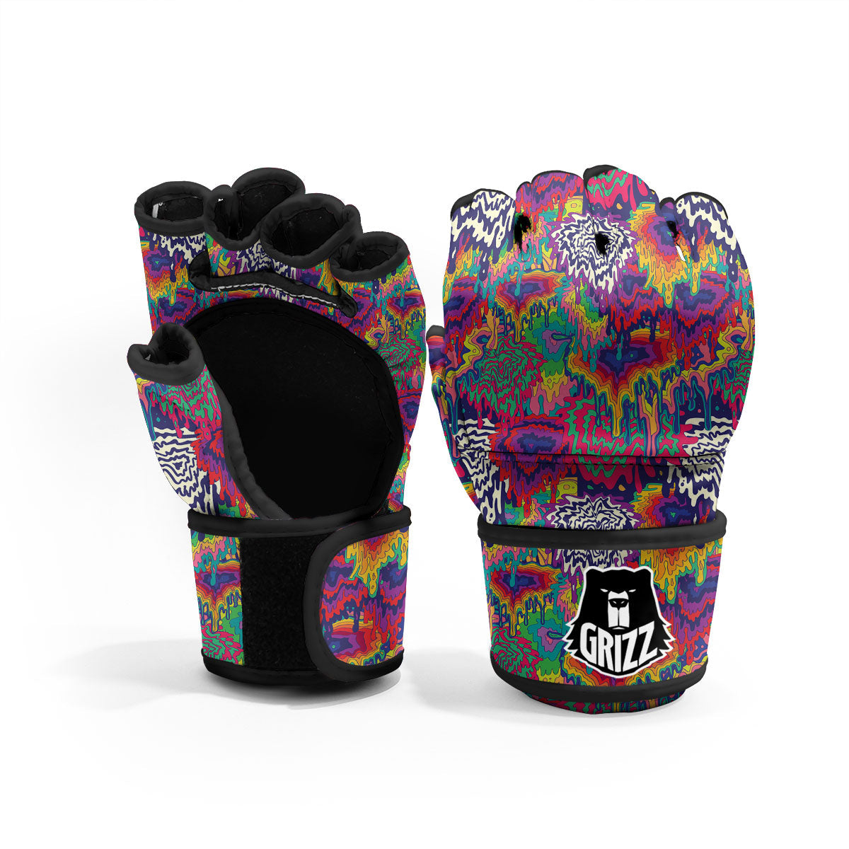 Illusion Psychedelic Print Pattern MMA Gloves-grizzshop