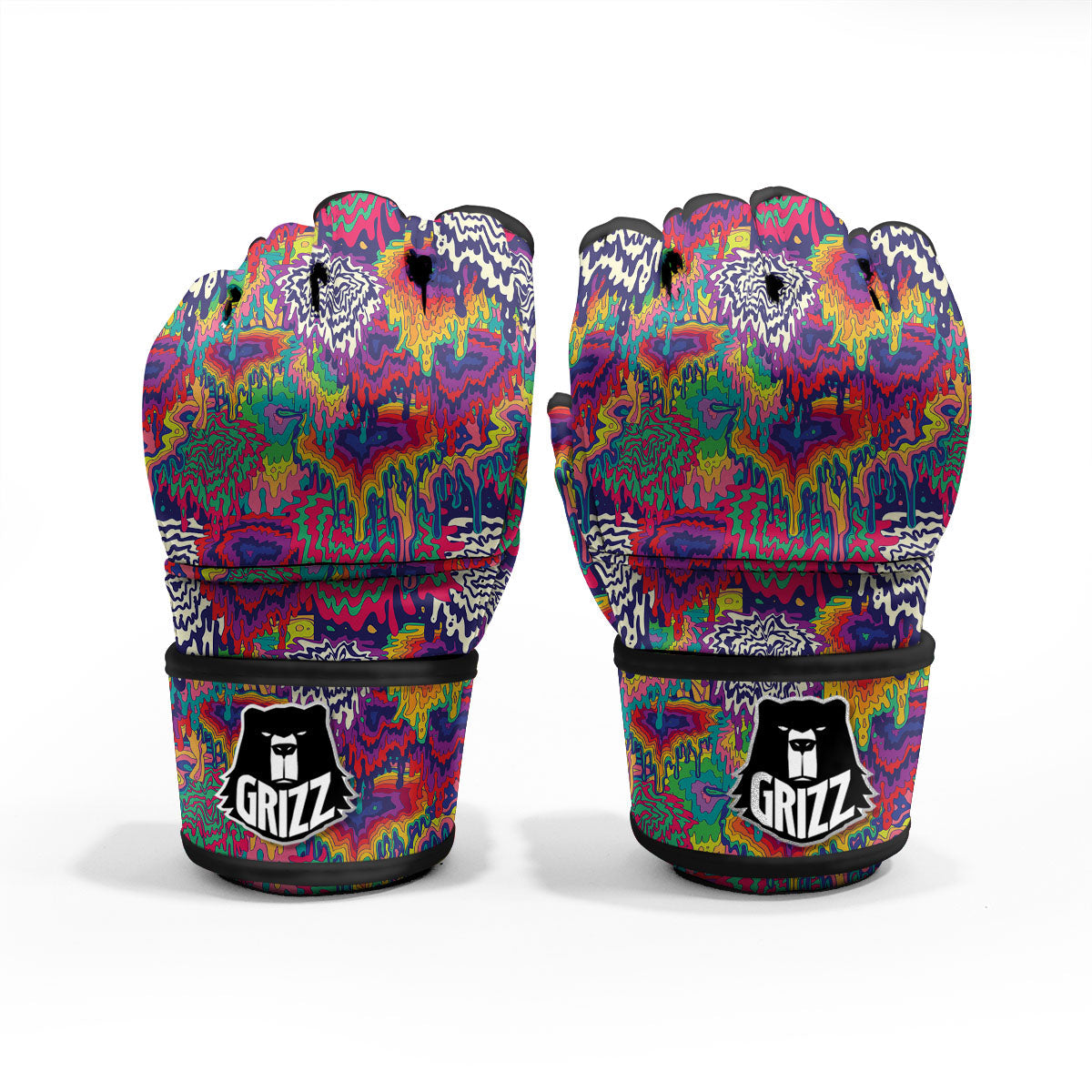 Illusion Psychedelic Print Pattern MMA Gloves-grizzshop