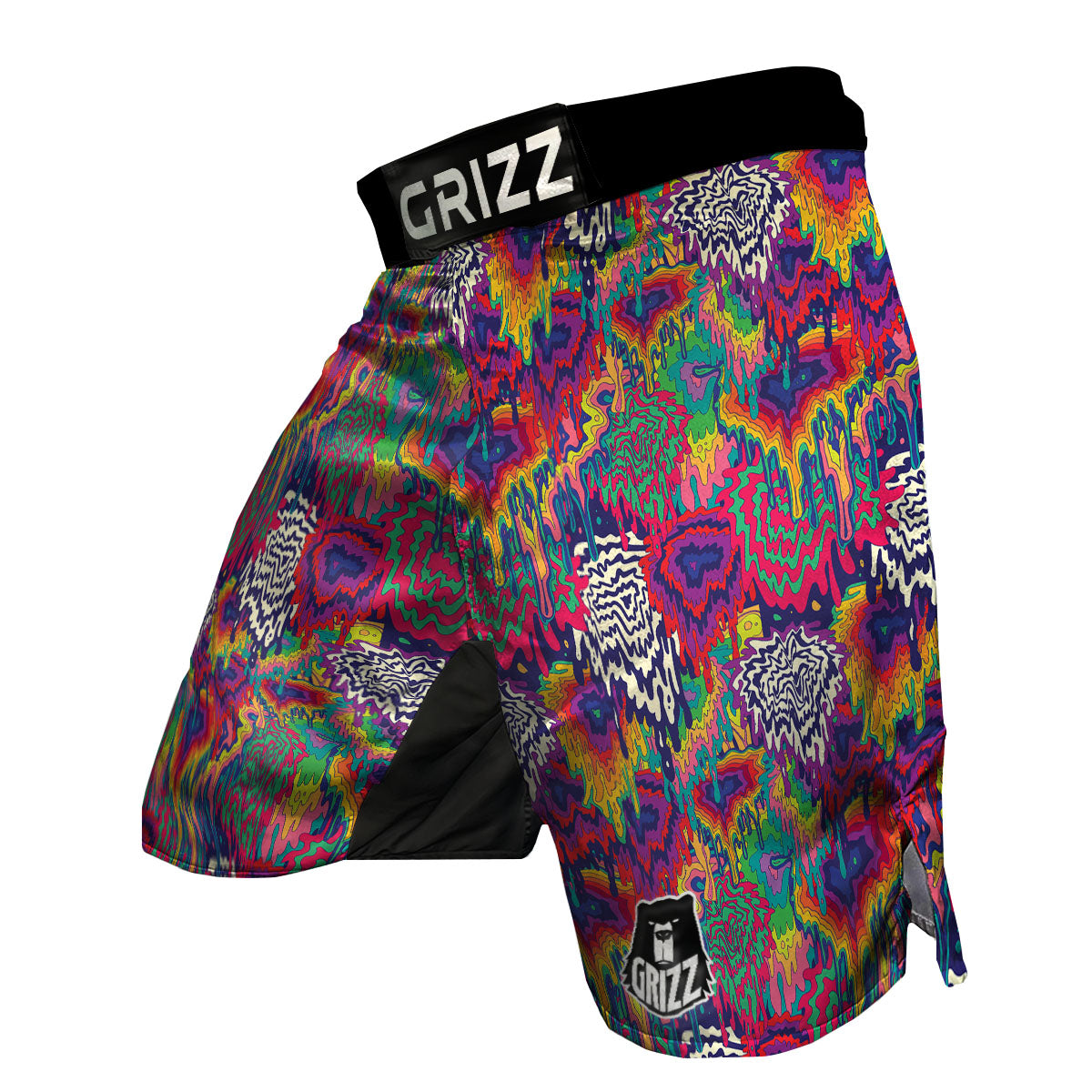 Illusion Psychedelic Print Pattern MMA Shorts-grizzshop