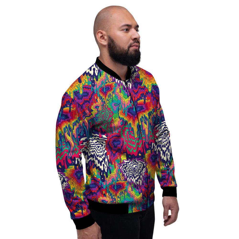 Illusion Psychedelic Print Pattern Men's Bomber Jacket-grizzshop