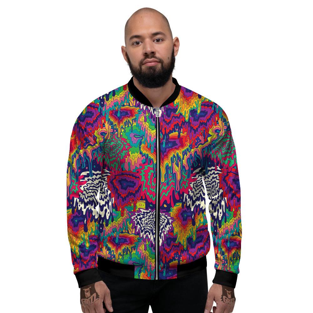 Illusion Psychedelic Print Pattern Men's Bomber Jacket-grizzshop