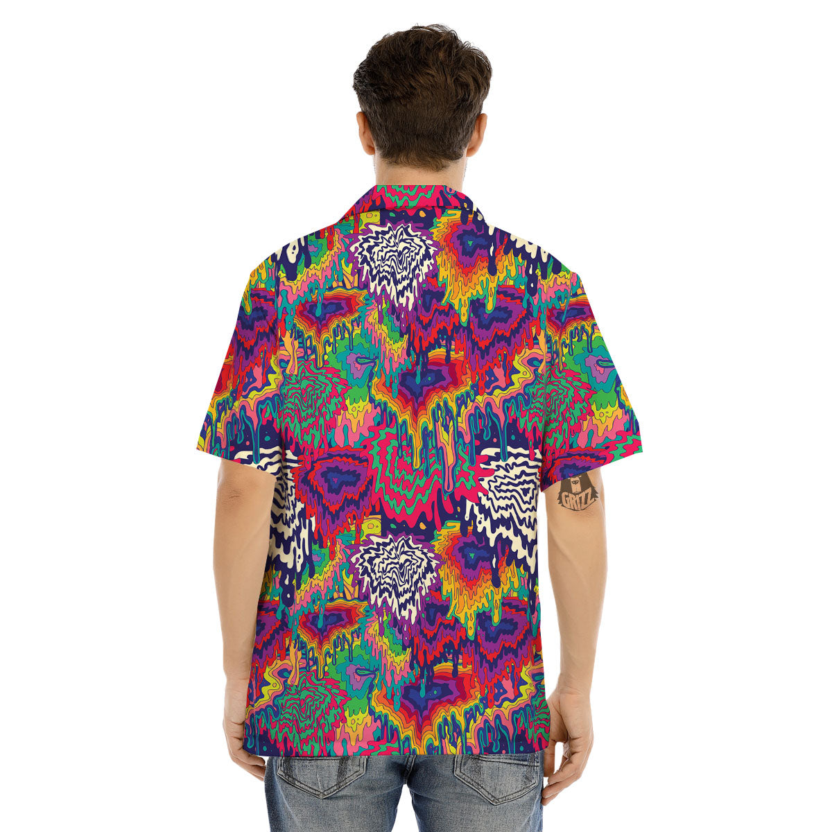 Illusion Psychedelic Print Pattern Men's Hawaiian Shirt-grizzshop