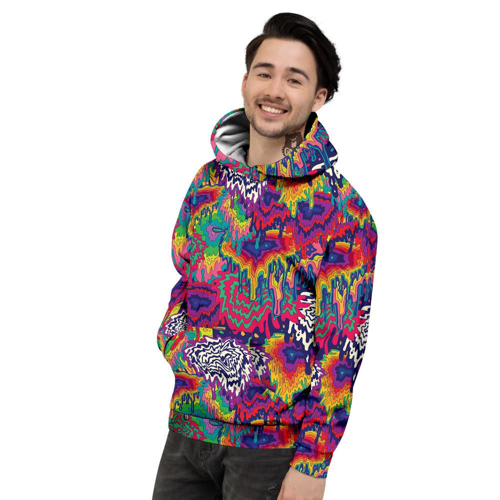 Illusion Psychedelic Print Pattern Men's Hoodie-grizzshop