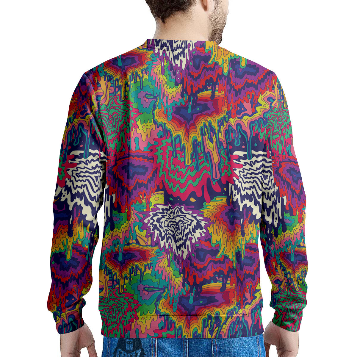 Illusion Psychedelic Print Pattern Men's Sweatshirt-grizzshop