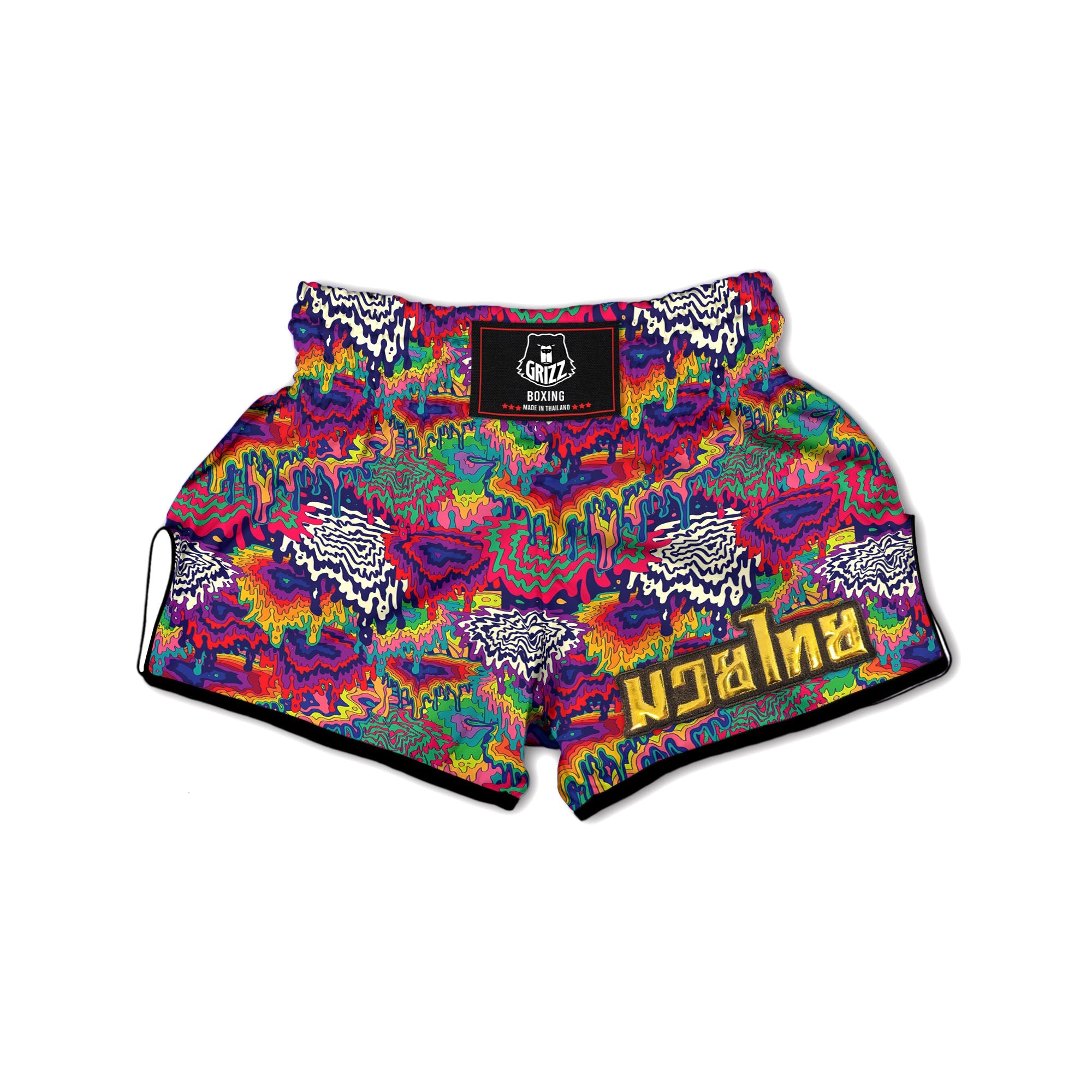 Illusion Psychedelic Print Pattern Muay Thai Boxing Shorts-grizzshop