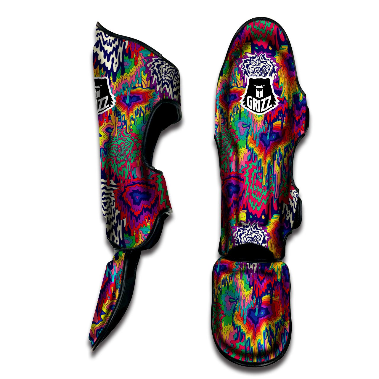 Illusion Psychedelic Print Pattern Muay Thai Shin Guards-grizzshop