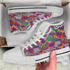 Illusion Psychedelic Print Pattern White High Top Shoes-grizzshop