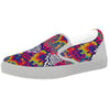 Illusion Psychedelic Print Pattern White Slip On Shoes-grizzshop