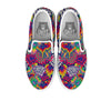 Illusion Psychedelic Print Pattern White Slip On Shoes-grizzshop