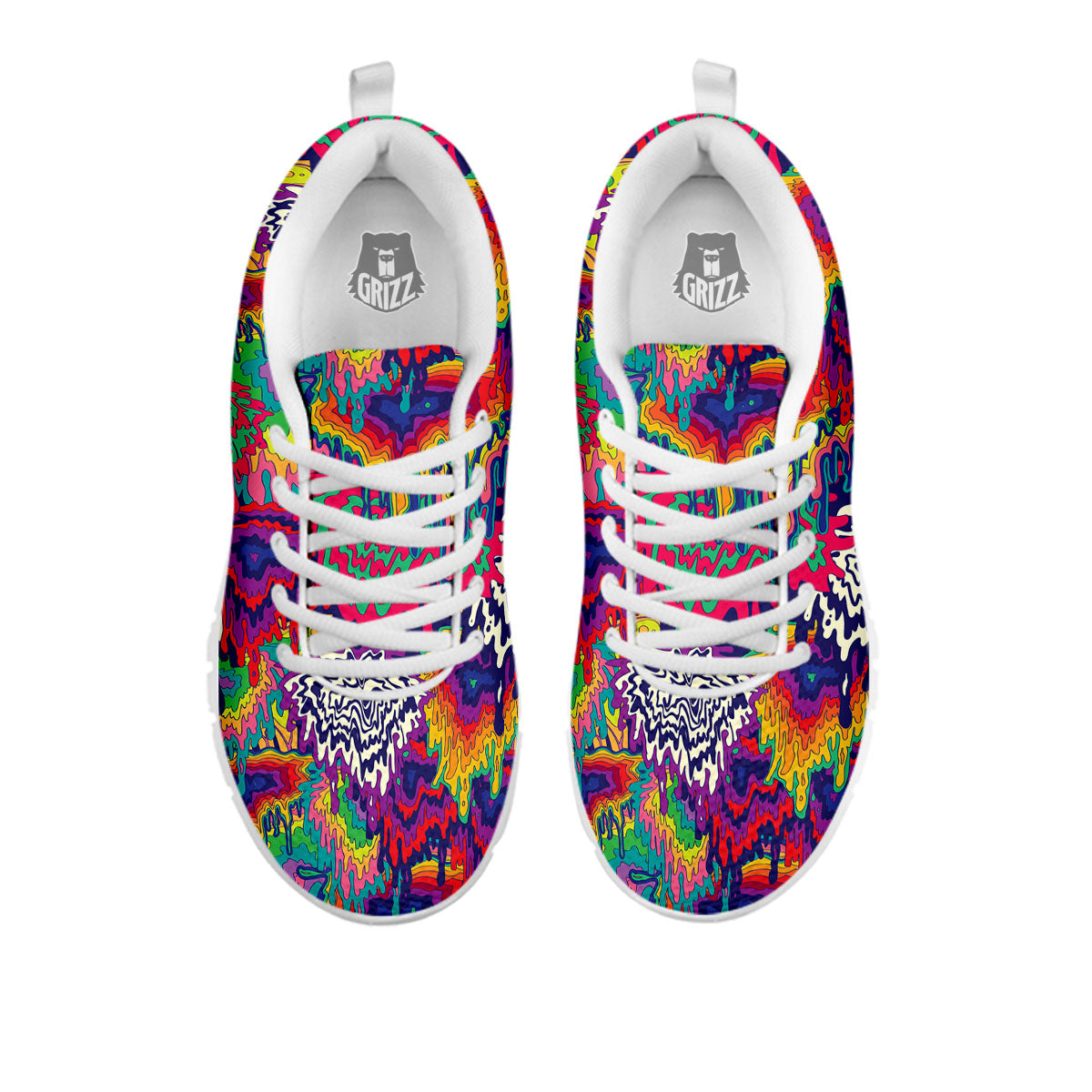 Illusion Psychedelic Print Pattern White Sneaker-grizzshop