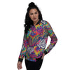 Illusion Psychedelic Print Pattern Women's Bomber Jacket-grizzshop