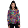 Illusion Psychedelic Print Pattern Women's Bomber Jacket-grizzshop