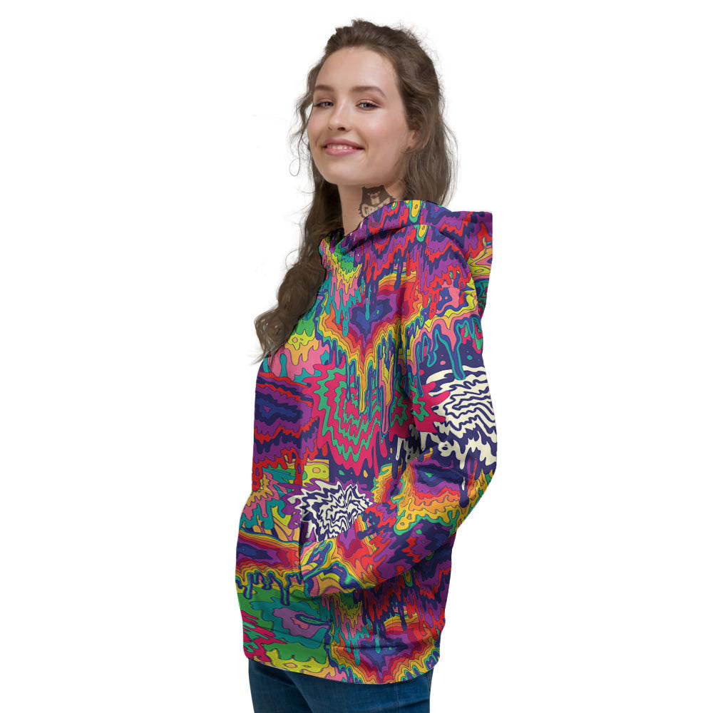 Illusion Psychedelic Print Pattern Women's Hoodie-grizzshop