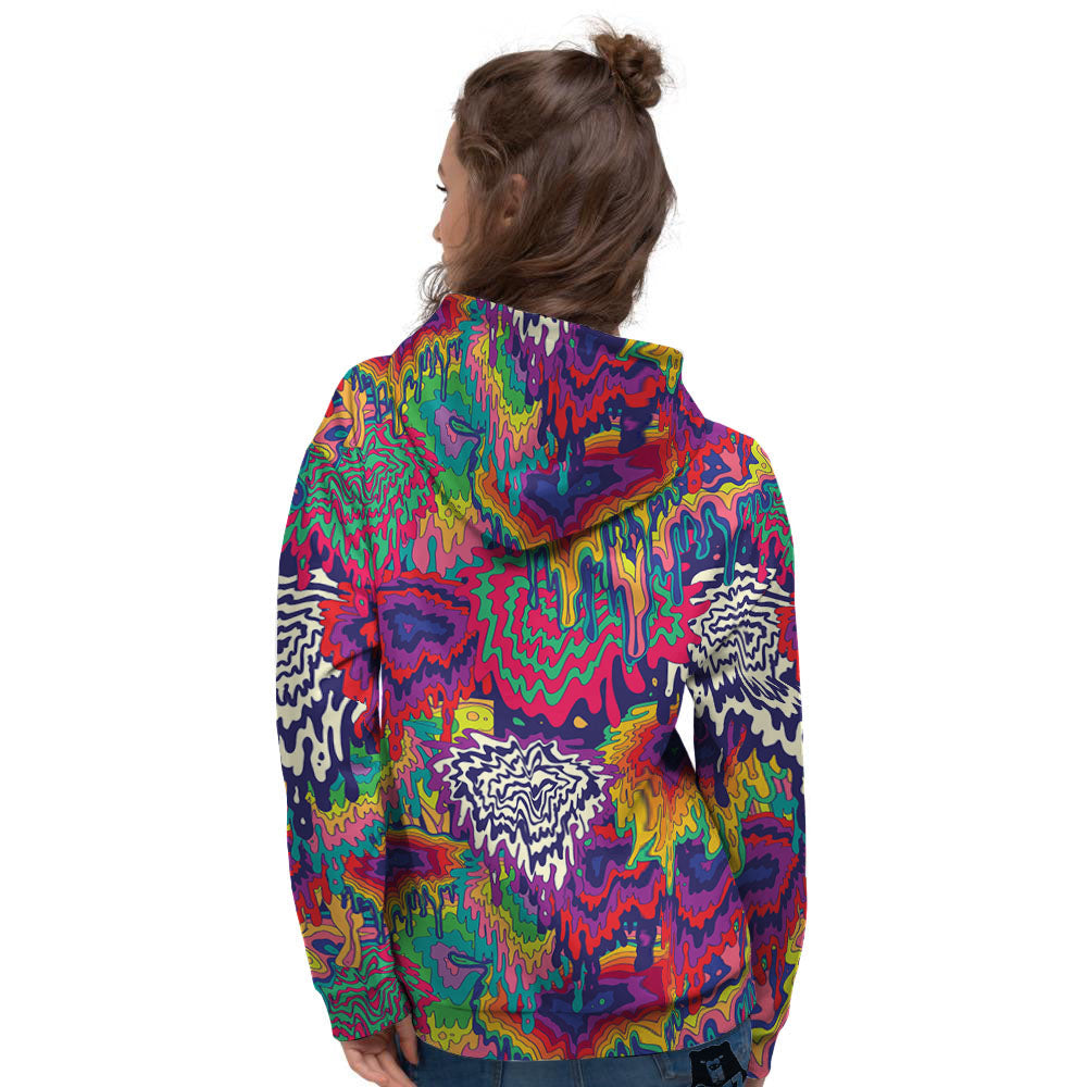 Illusion Psychedelic Print Pattern Women's Hoodie-grizzshop