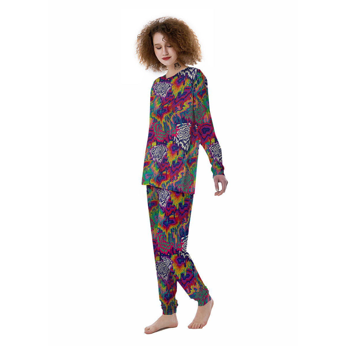 Illusion Psychedelic Print Pattern Women's Pajamas-grizzshop