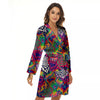 Illusion Psychedelic Print Pattern Women's Robe-grizzshop