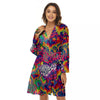 Illusion Psychedelic Print Pattern Women's Robe-grizzshop