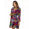 Illusion Psychedelic Print Pattern Women's Robe-grizzshop