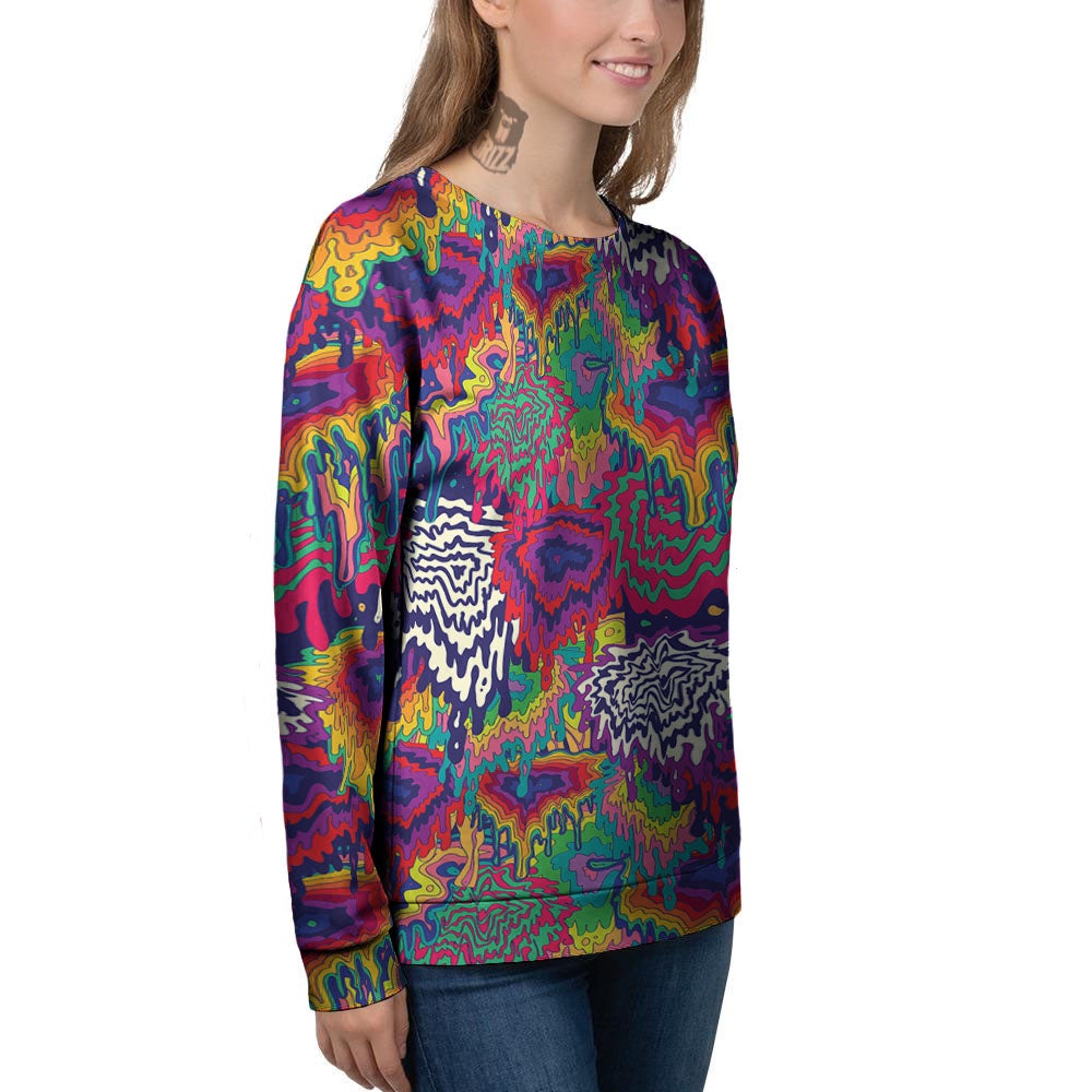 Illusion Psychedelic Print Pattern Women's Sweatshirt-grizzshop