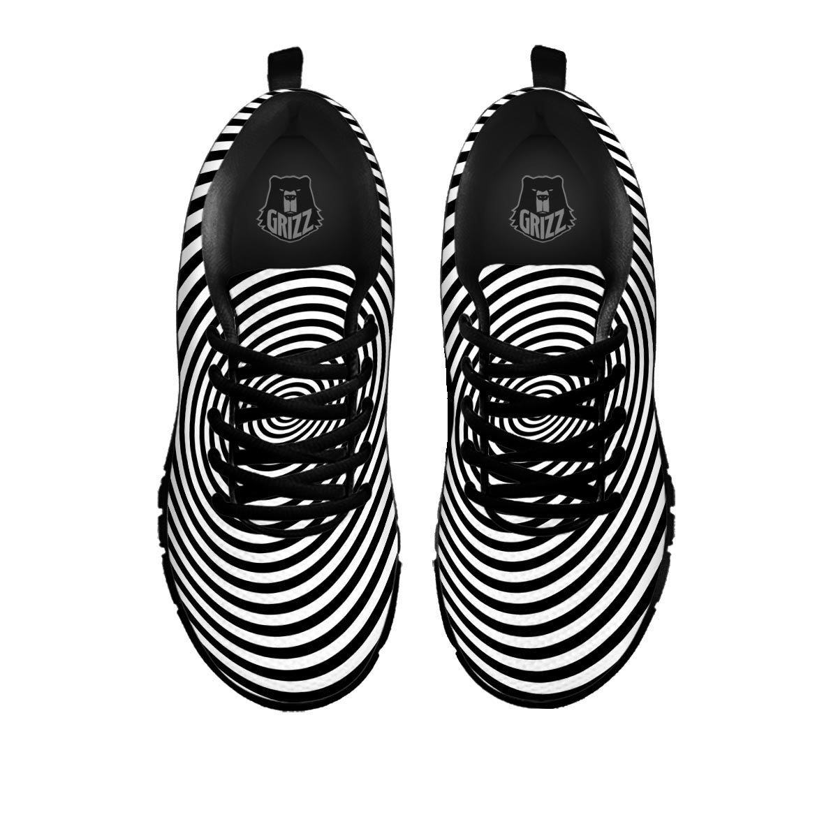 Illusion Swirl Optical Print Black Sneaker-grizzshop