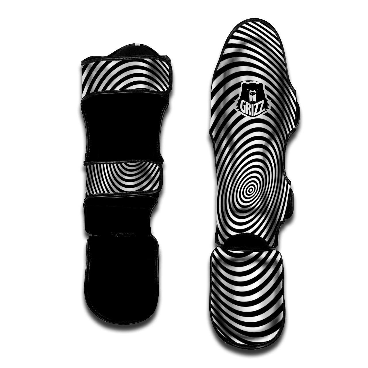 Illusion Swirl Optical Print Muay Thai Shin Guards-grizzshop