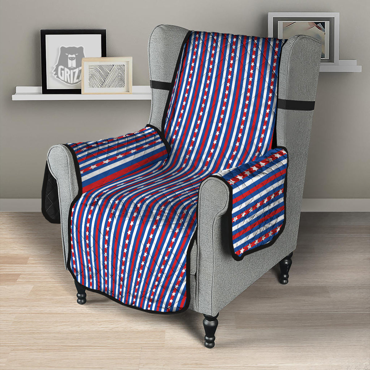 Independence Day USA Print Pattern Armchair Protector-grizzshop